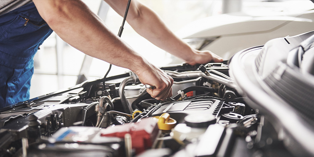 Image of a Car Engine BEing Repaired
